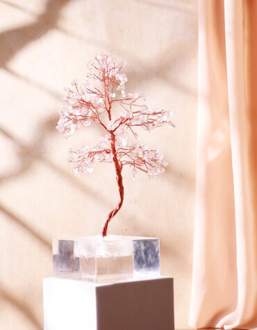 Clear Quartz Acrylic Tree 3 - Shubhanjali Store