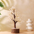 Clear Quartz M-Seal Tree, Golden Wire 500 Beads