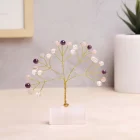 Peace and Calm Beads on Selenite Raw Root Tree