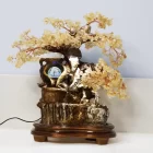 Citrine Tree In Chips Stone With Water Fountain Tree