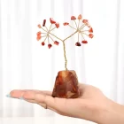 Red Carnelian Chips Tree In Raw Base