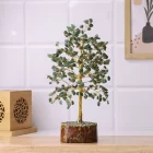 Green Jade Tree Gold Wire - 300 Beads