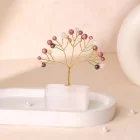 Love Beads on Selenite Raw Root Tree