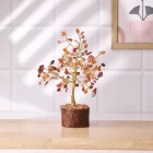 Red Carnelian Tree Gold Wire – 100 Beads