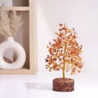 Red Carnelian Tree Gold Wire - 300 Beads