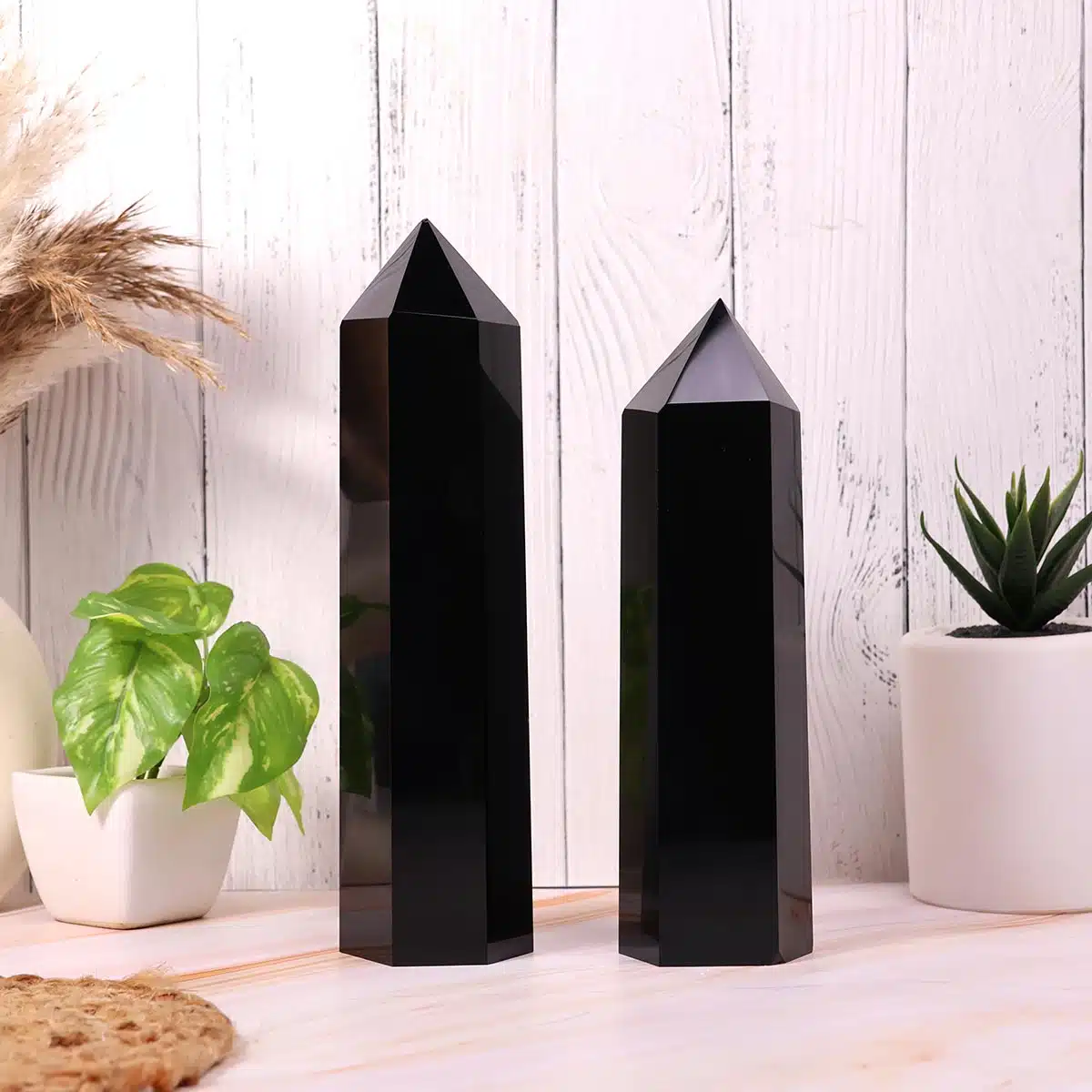 Black Obsidian Pencil Tower Big