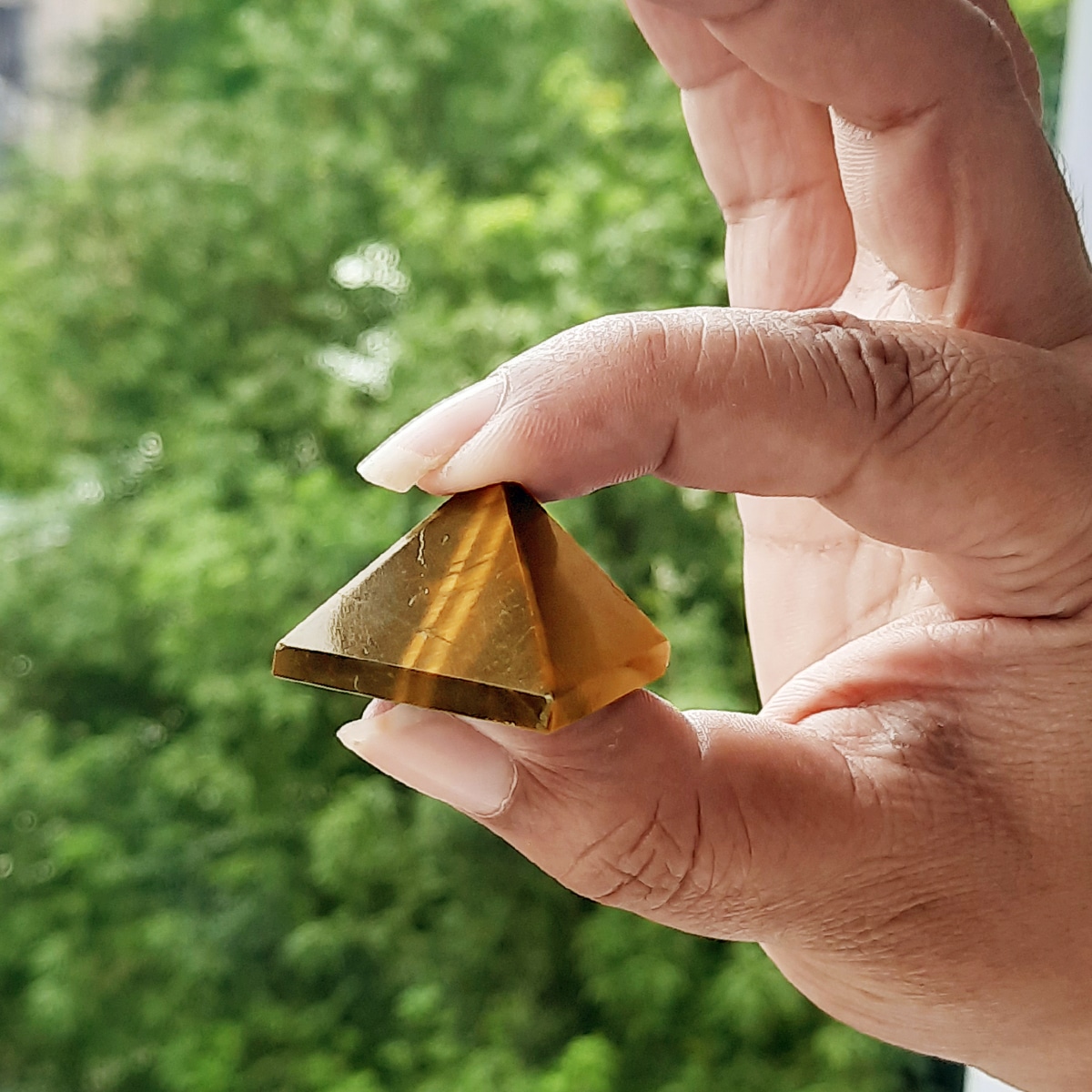 Tiger Eye Stone Pyramid In Small - Image 5