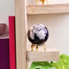 Black Flower Agate Sphere