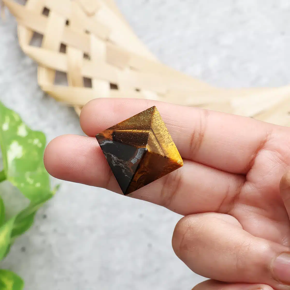 Tiger Eye Stone Pyramid In Small - Image 4