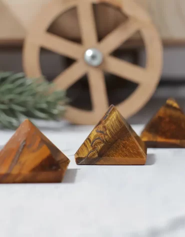 Tiger Eye Stone Pyramid In Small