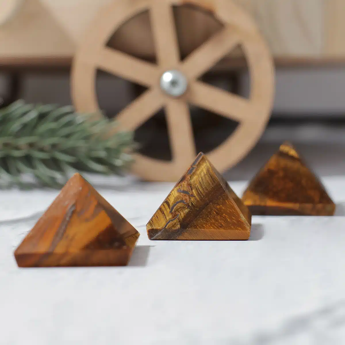 Tiger Eye Stone Pyramid In Small - Image 6