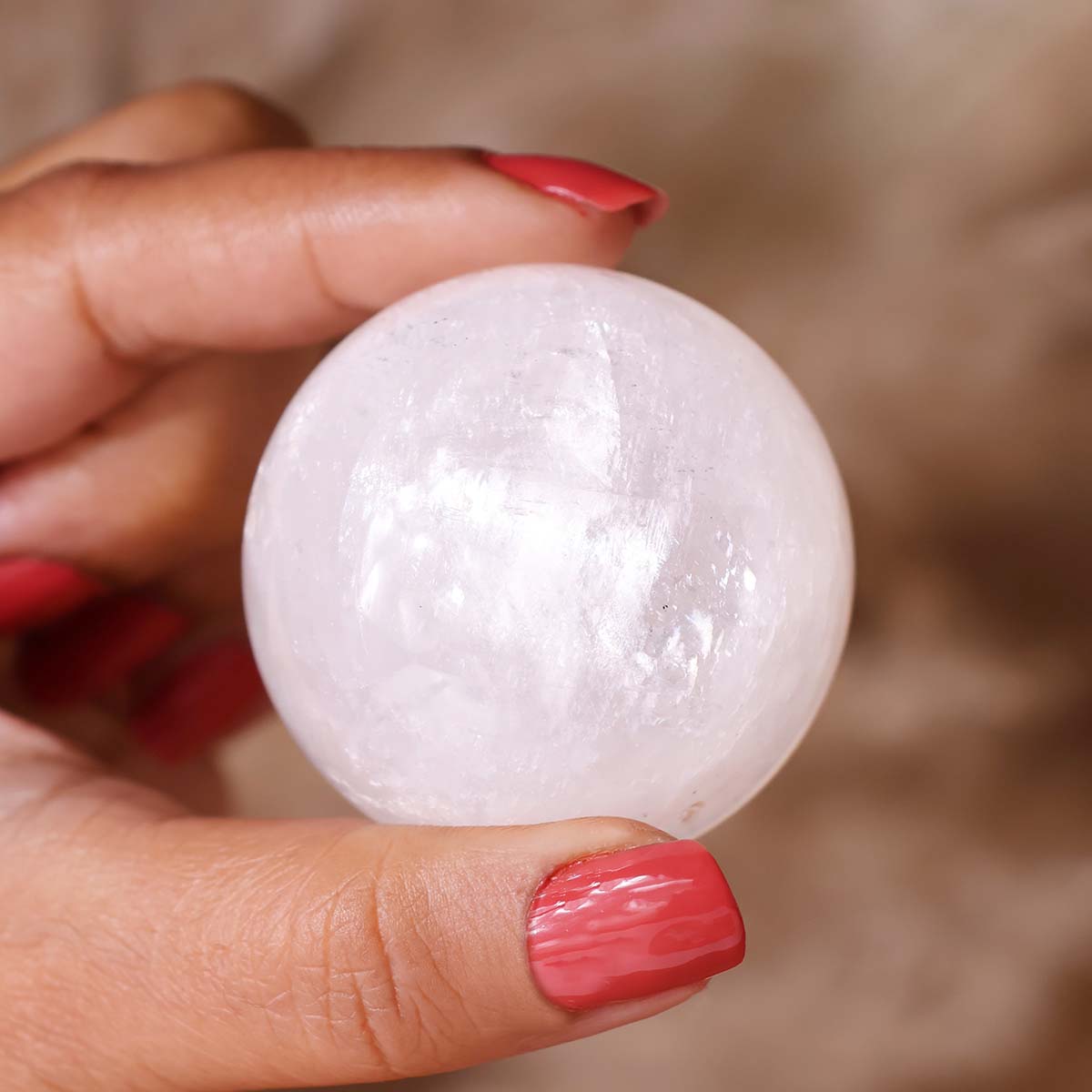 White Calcite Sphere