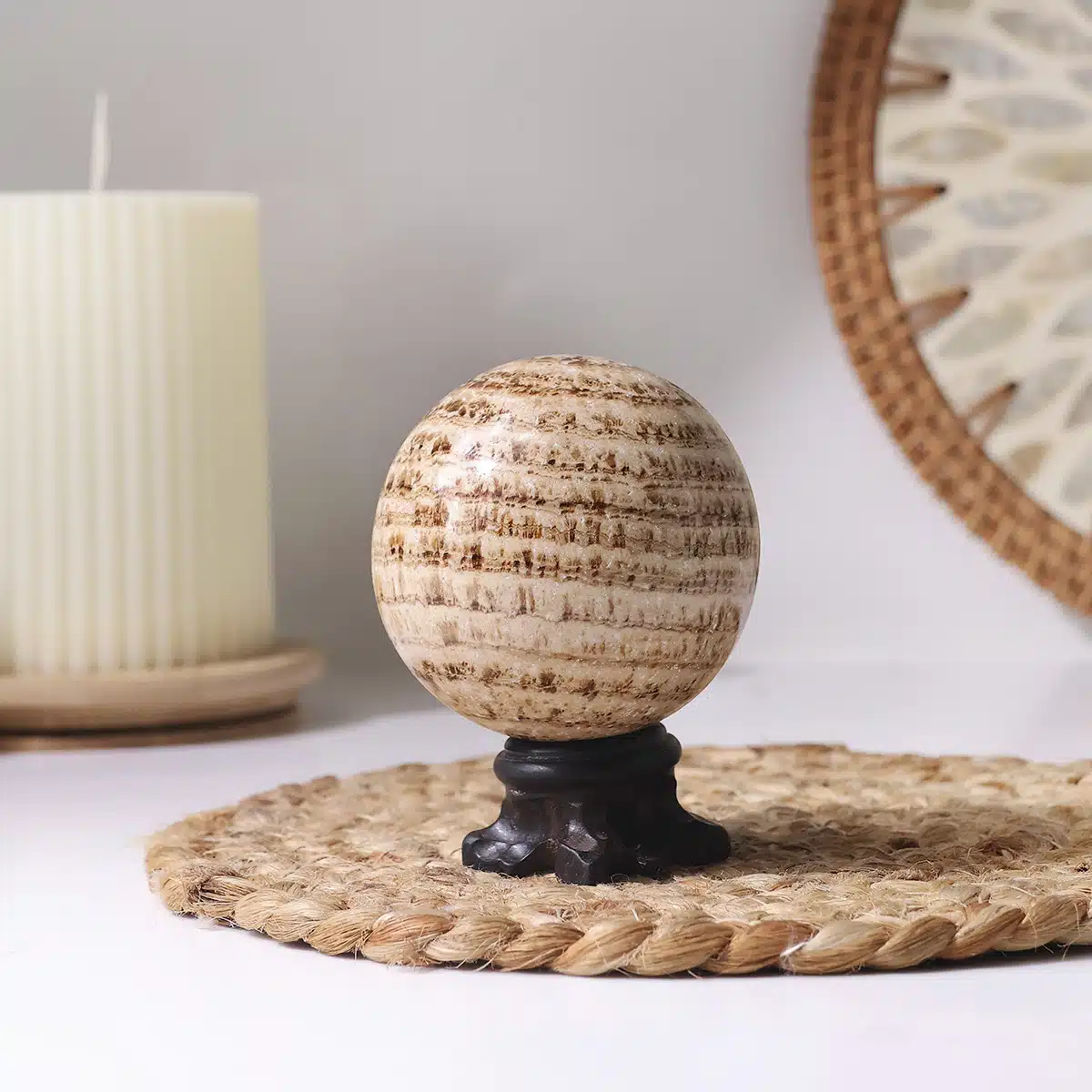 Banded Aragonite Sphere - Image 4