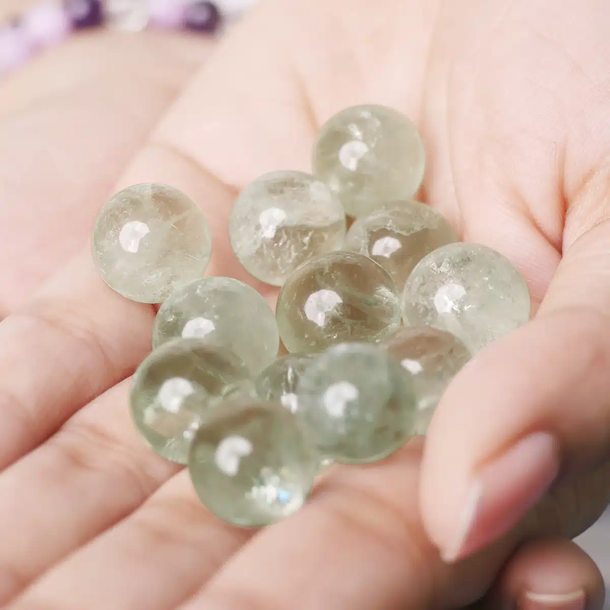 Green Amethyst Mini Sphere - Image 6