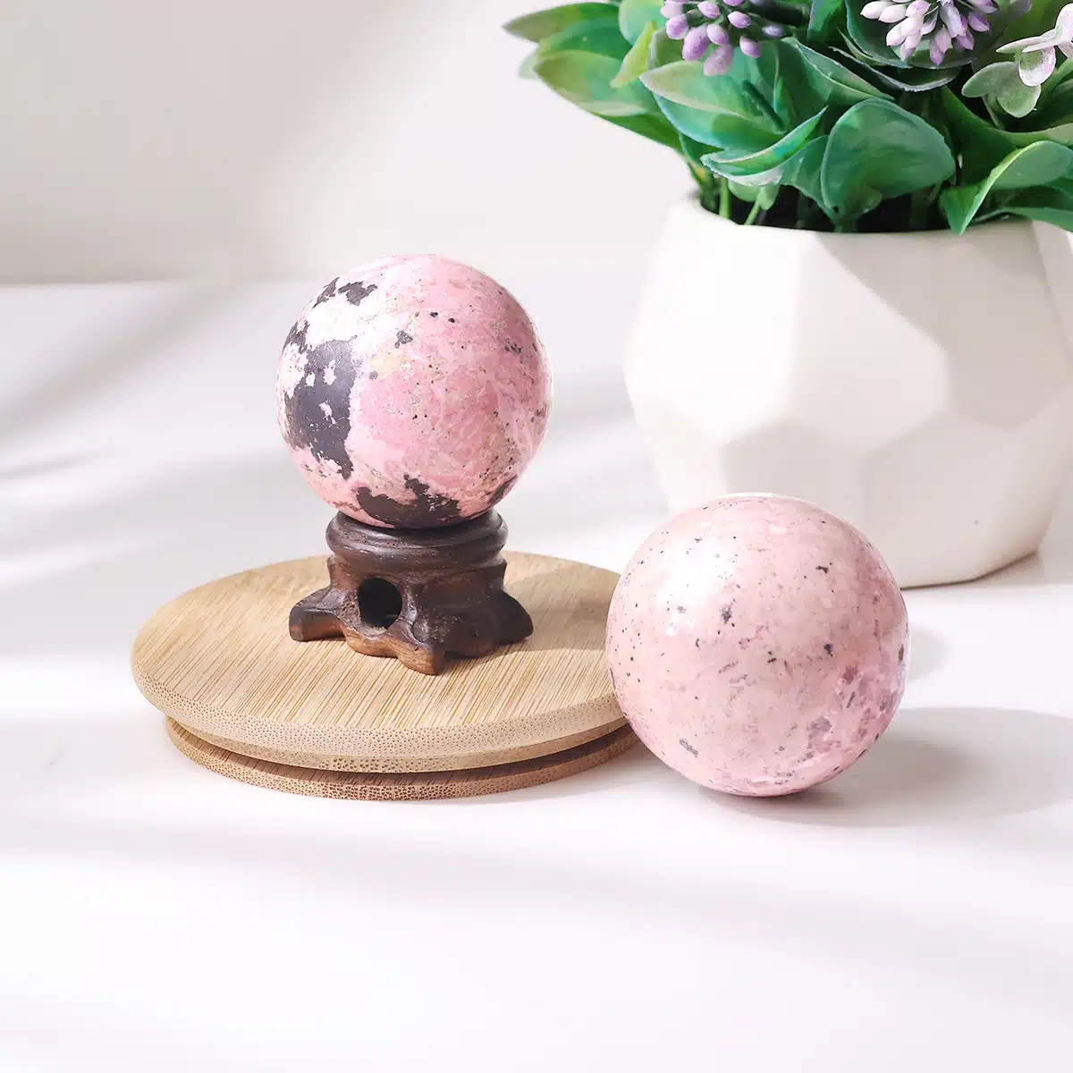 Pink Rhodonite Sphere - Image 4