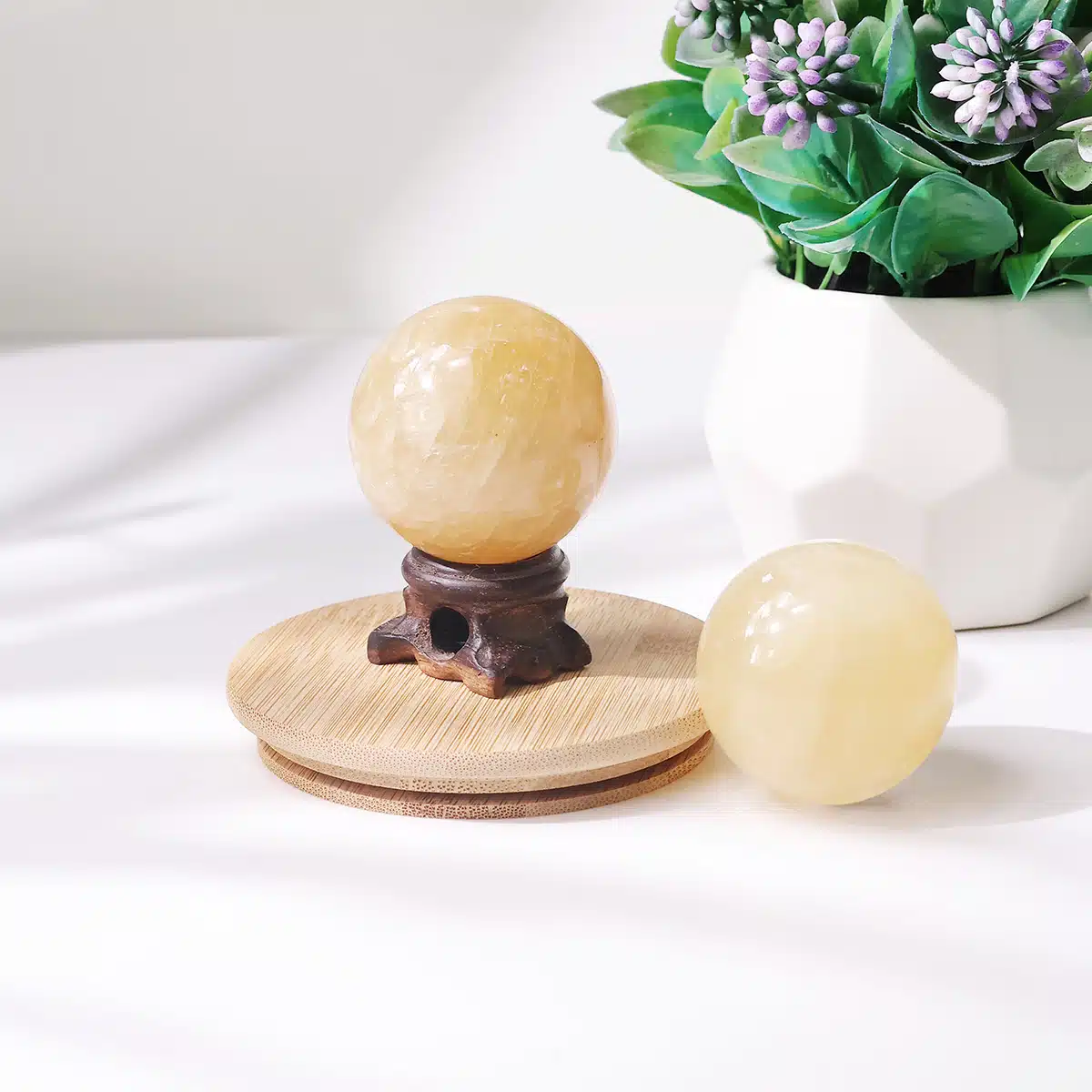 Yellow Calcite Sphere - Image 4